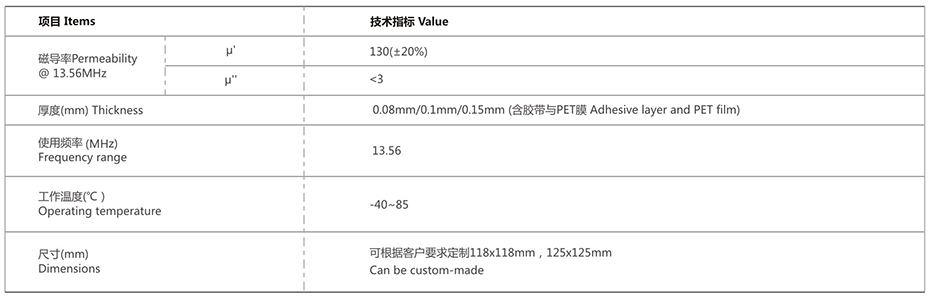 产品参数